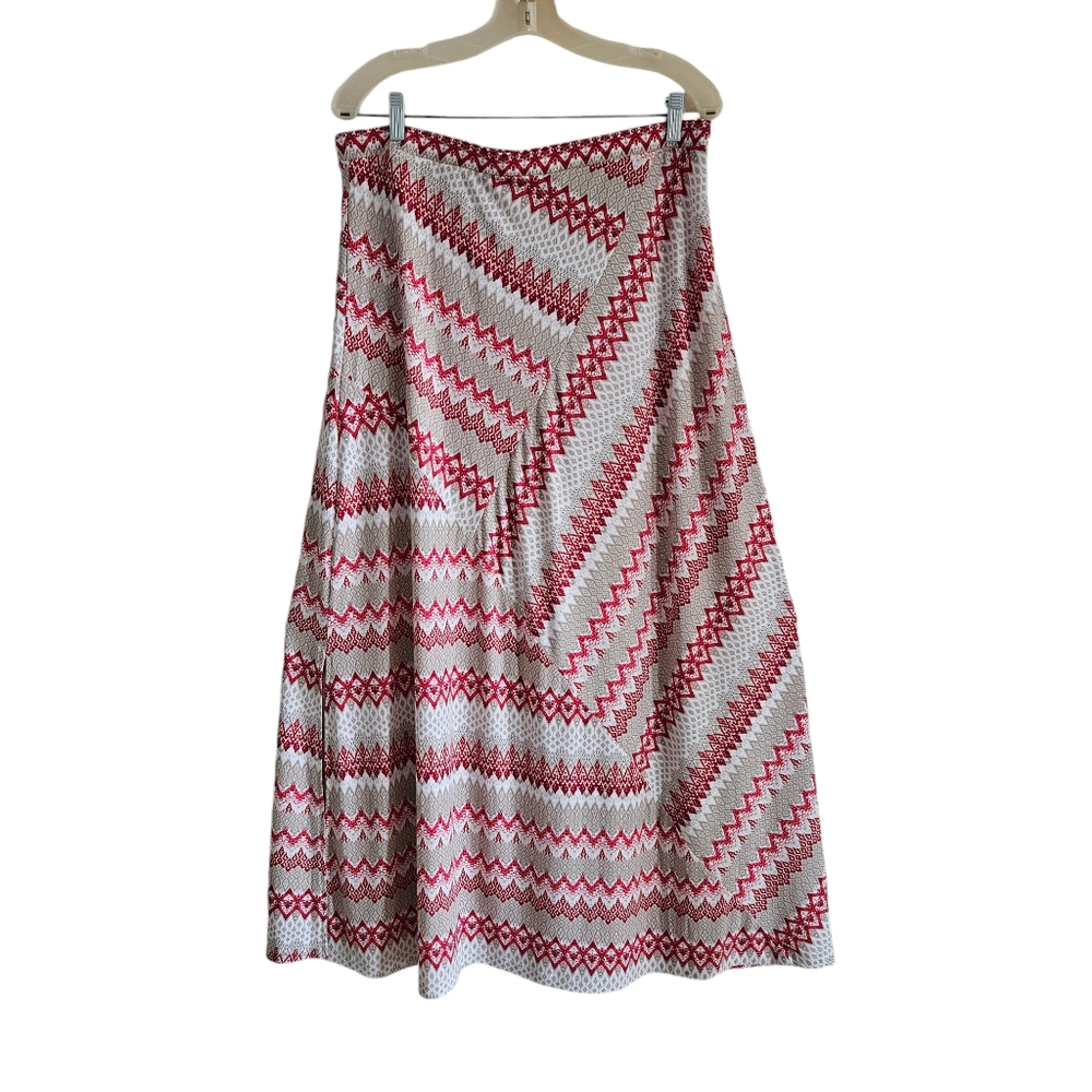 Chico's Zig-Zag Pattern Elastic Waist Maxi Skirt